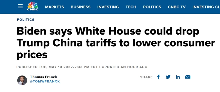 Cnbc acaba d'escoltar que Biden va dir el dia 10 que podria cancel·lar alguns...